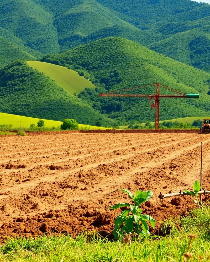 Terreno rural limpo e nivelado para plantio e construção
